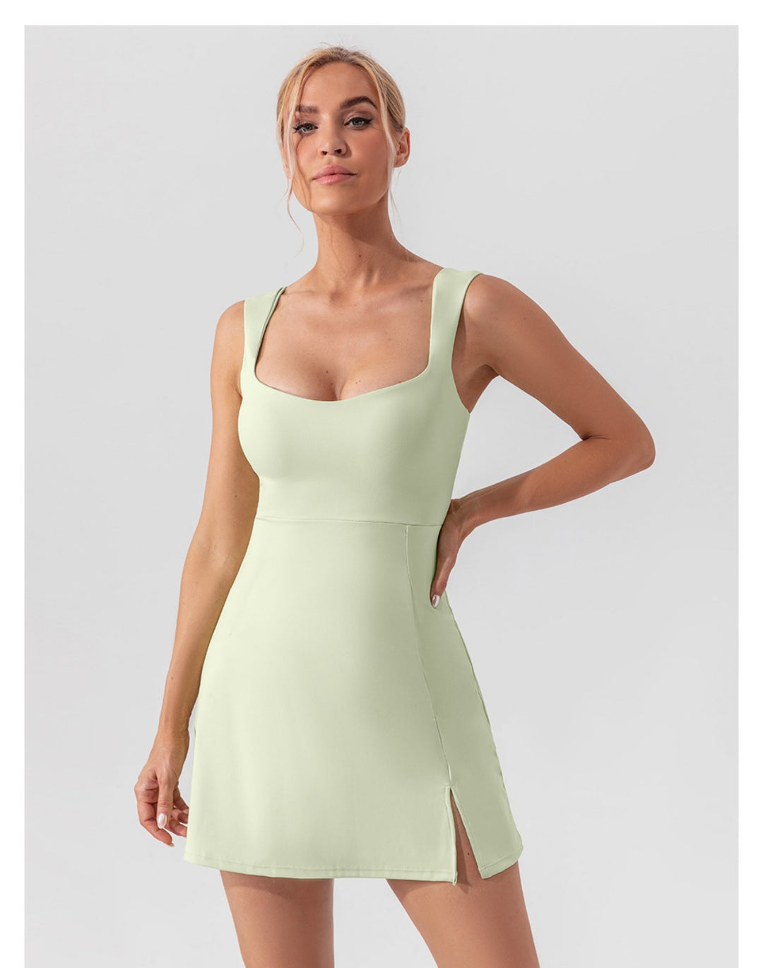 Drune | Hosenträger einfarbig Yoga Tennisrock leichtes Sportkleid