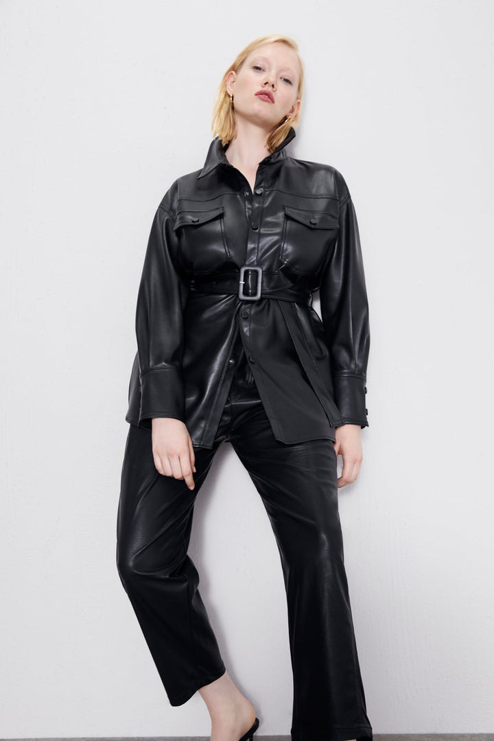 Drune | Mittellange Lederjacke Mit Gürtel Für Damen - Perfekt für Drune | Days