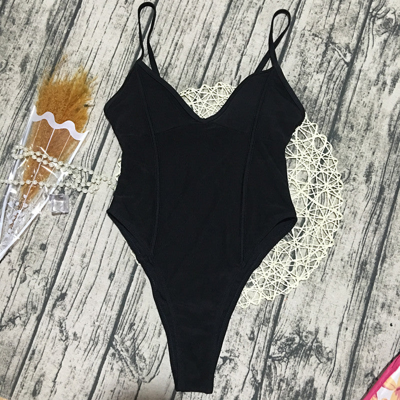 Damen Monokini mit hohem Beinausschnitt und transparentem Mesh-Design Drune