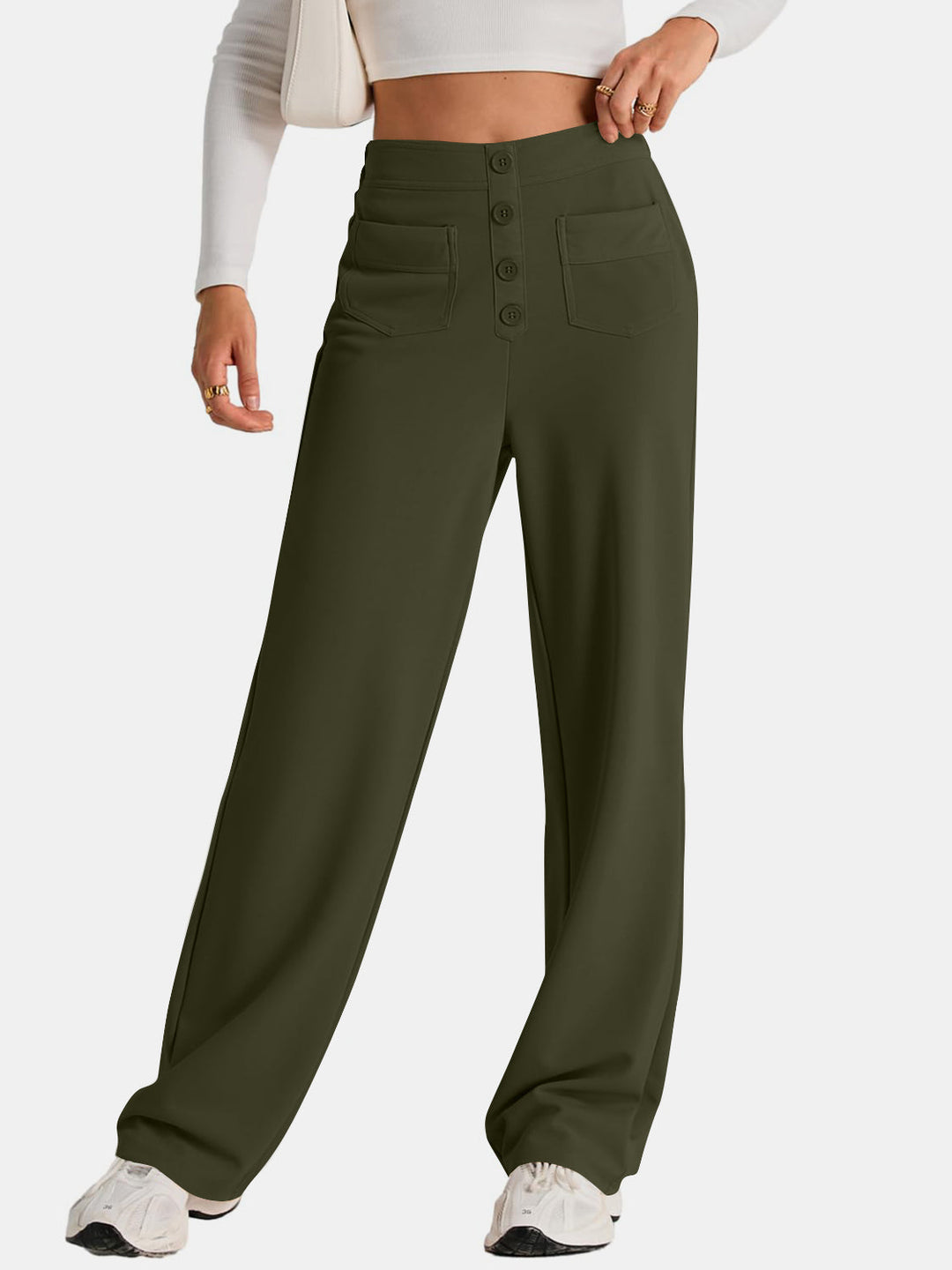 Drune | Taille Weite Hose Mit Taschen Elegant Und Komfortabel