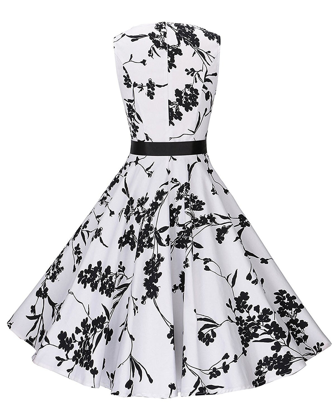 Damen Vintage Swingkleid mit floralem Muster und taillierter Silhouette Drune