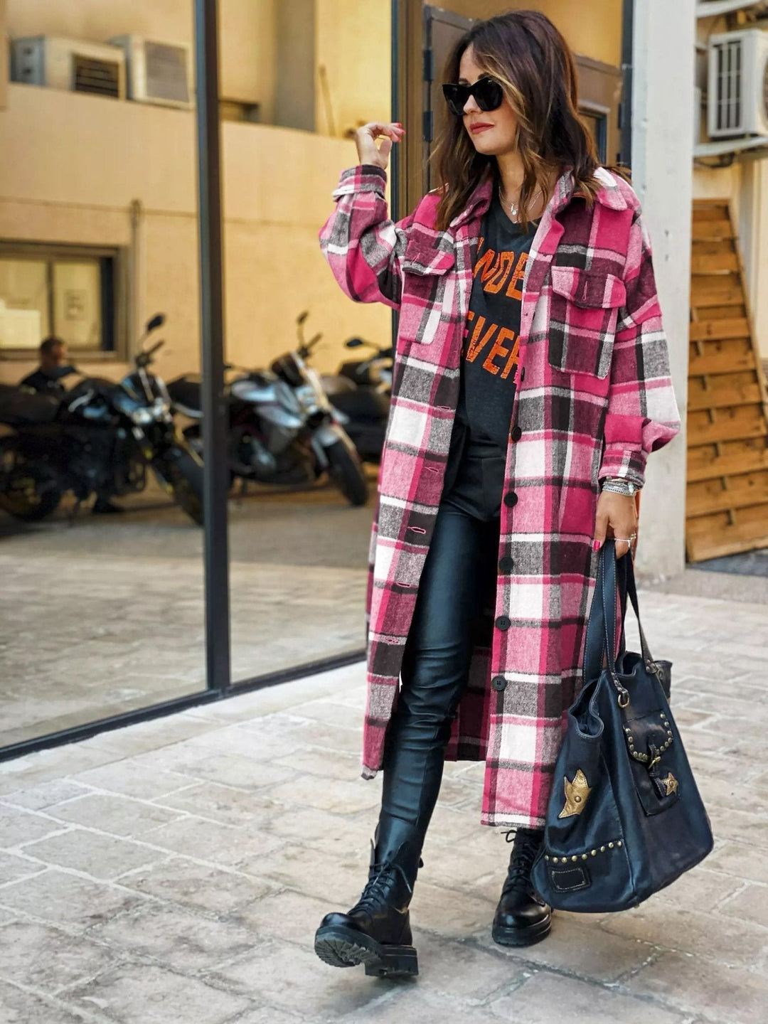 Drune | Plaid Flanell Shacket - Oversized Button-Up Mantel - Gemütlich & Trendy - Herbst & Winter Schichtung