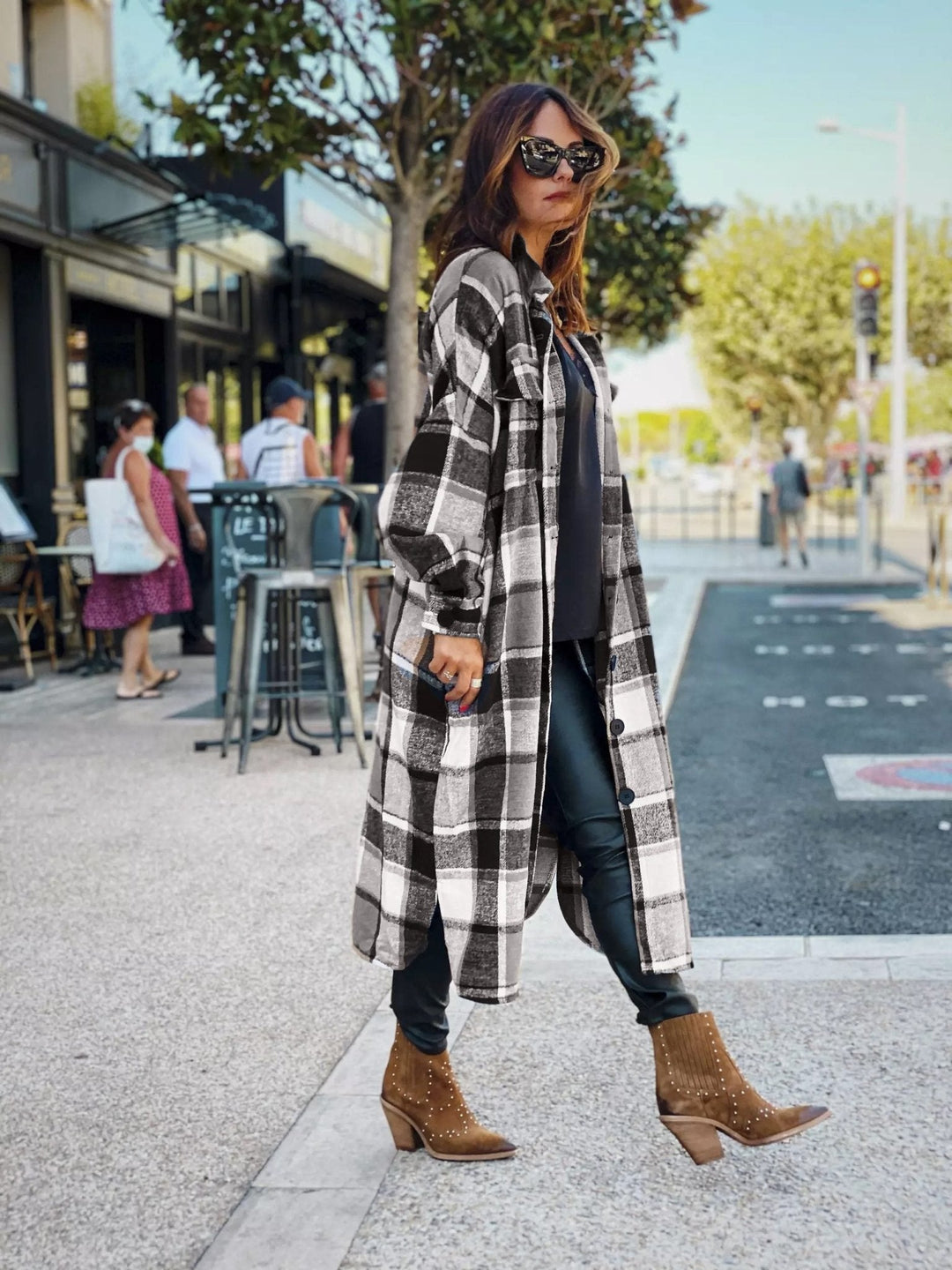 Drune | Plaid Flanell Shacket - Oversized Button-Up Mantel - Gemütlich & Trendy - Herbst & Winter Schichtung