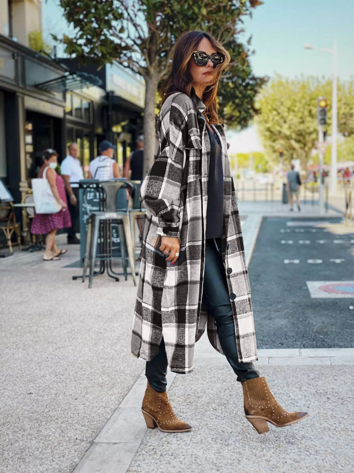Drune | Plaid Flanell Shacket - Oversized Button-Up Mantel - Gemütlich & Trendy - Herbst & Winter Schichtung