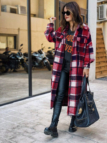 Drune | Plaid Flanell Shacket - Oversized Button-Up Mantel - Gemütlich & Trendy - Herbst & Winter Schichtung
