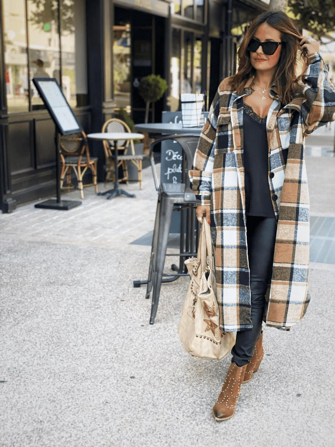 Drune | Plaid Flanell Shacket - Oversized Button-Up Mantel - Gemütlich & Trendy - Herbst & Winter Schichtung