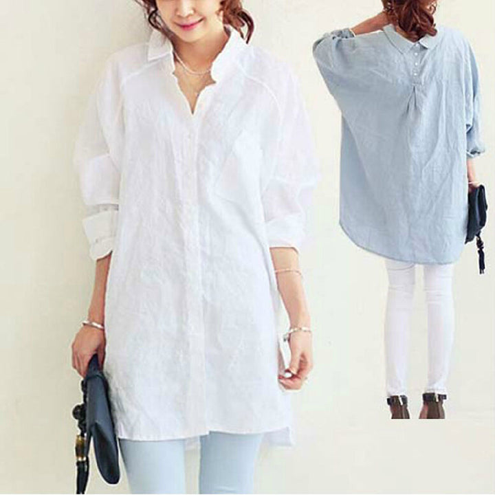 Damen elegante Bluse mit lässigem Kragen und Knopfverschluss Drune
