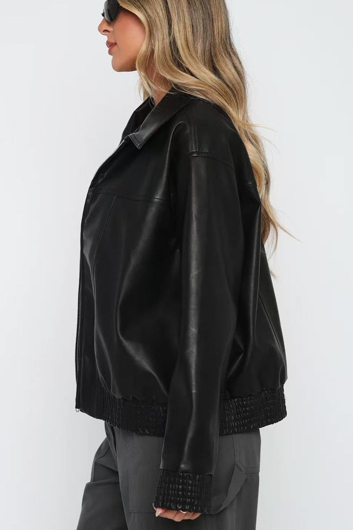 Drune | Leder Baseballjacke