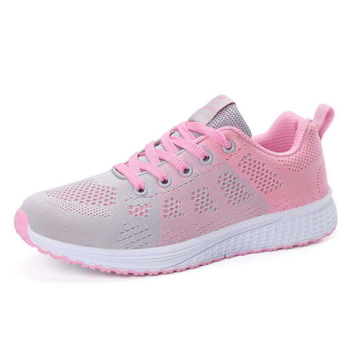 Damen nan leichtgewichtiger Strick-Freizeitsneaker mit Wabenperforation, schockabsorbierender Schaumsohle und gepolstertem Fersenkragen Drune