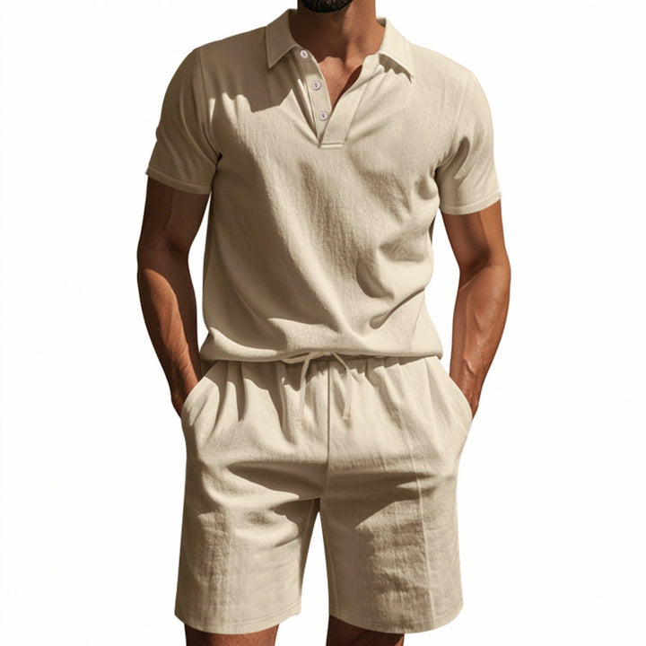 Drune | Kurzärmliges Poloshirt und Shorts Strandanzug