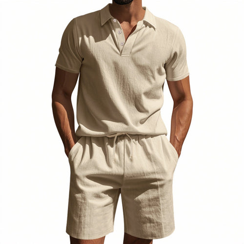 Drune | Kurzärmliges Poloshirt und Shorts Strandanzug