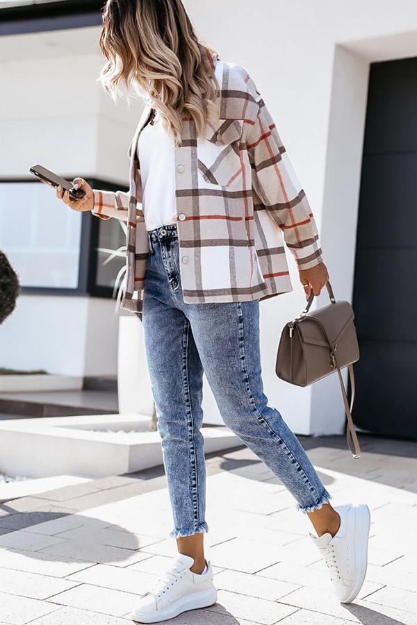 Drune | Feeling Plaid Mit Taschen Entspannte Jacke