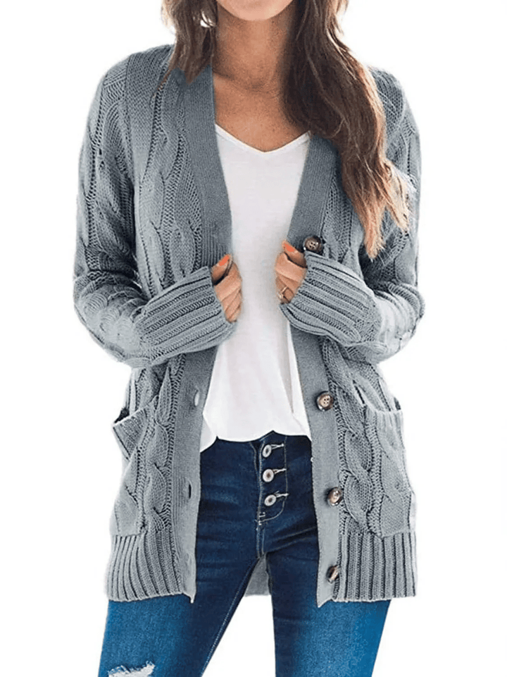 Drune | Offener Strickcardigan mit Zopfmuster