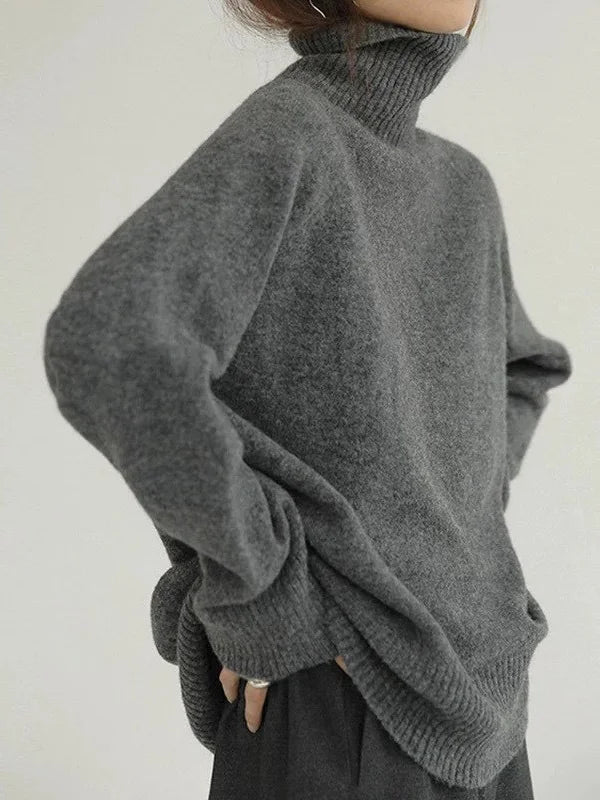 Drune | Lässiger Strickjacke Rollkragenpullover für Damen