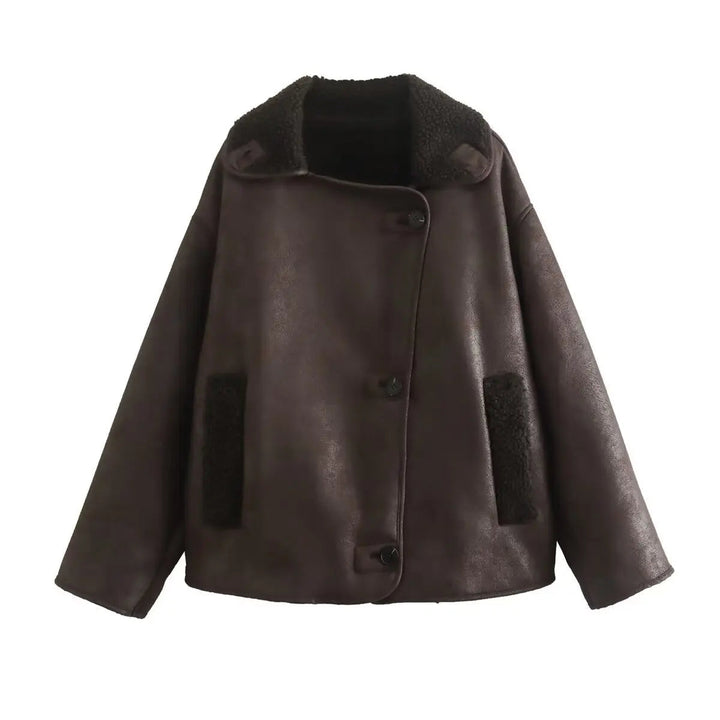 Drune | Cozy oversized fleece-lined jacket with a lapel collar