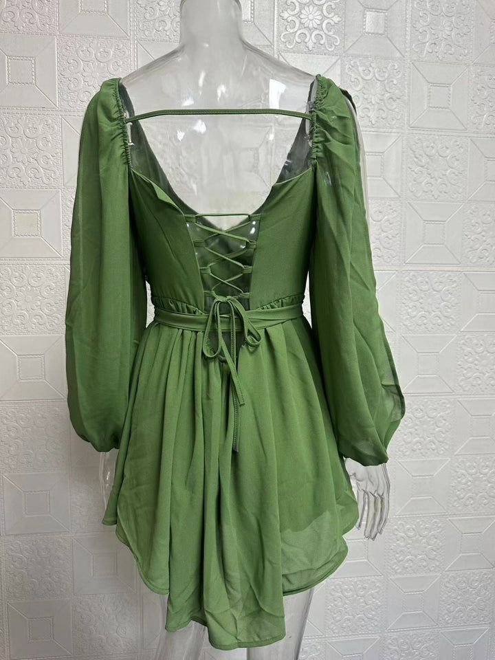 Drune | Langärmeliges Neckholder-Kleid aus Mesh