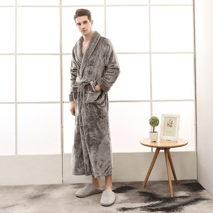 Drune | Eleganter Coral Fleece Flanell-Bademantel für Paare