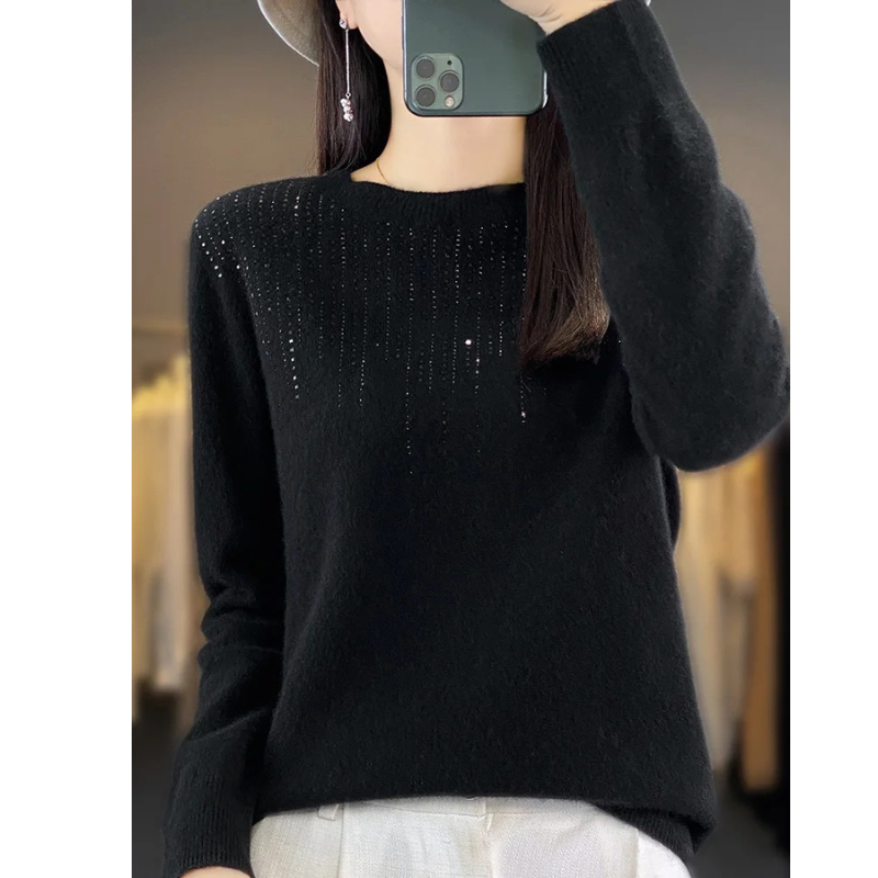 Drune | Sweatshirt - Weicher Strickpullover mit funkelnden Details