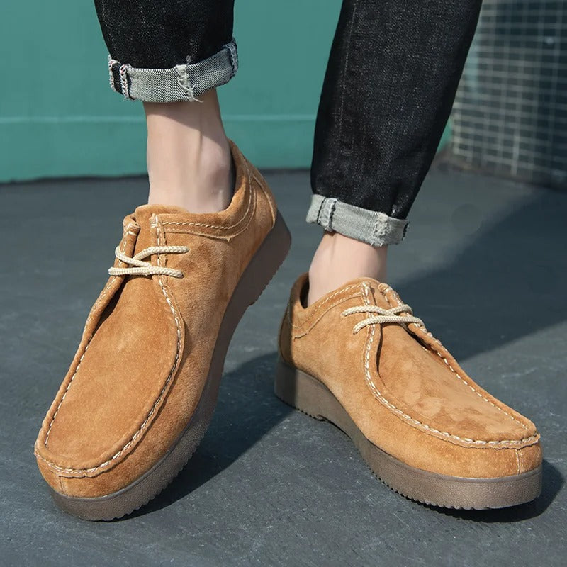 Drune | Schuhe Wildleder Robuste Gummisohle Bequeme Schnürung Lässiger Look
