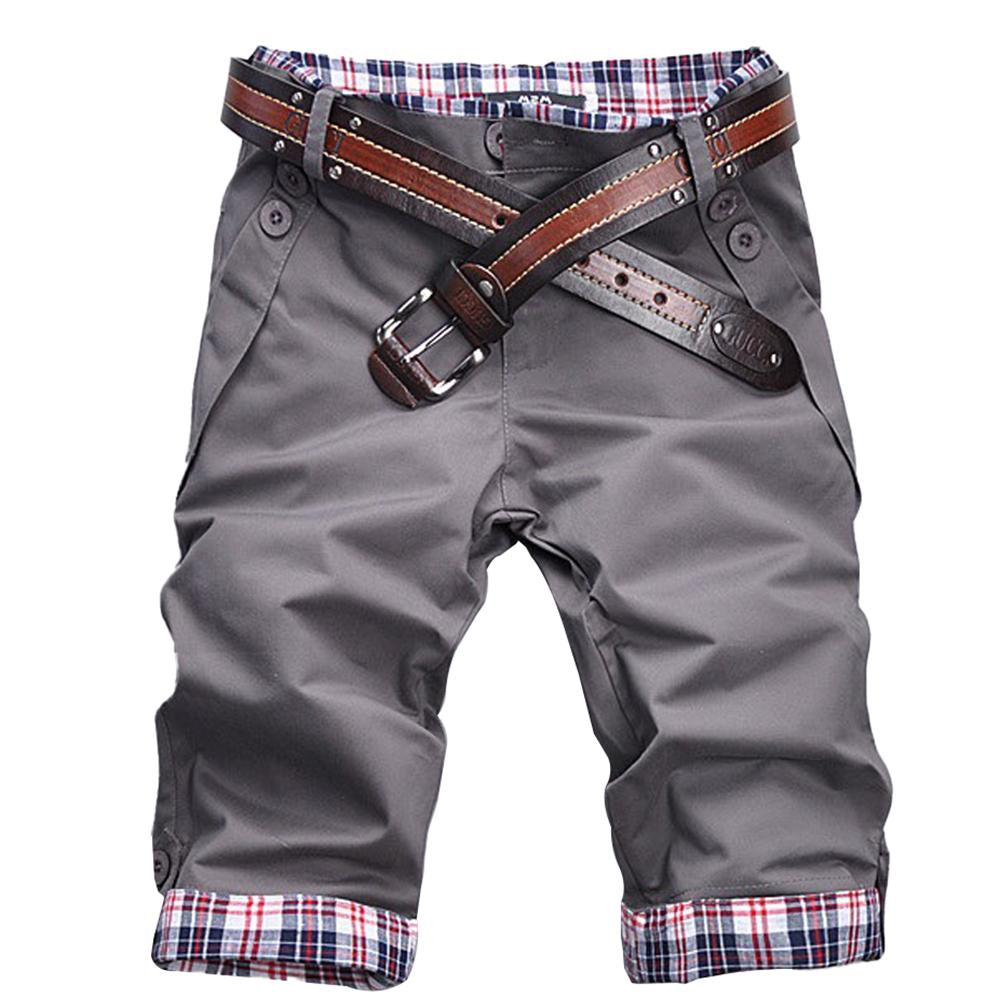 Drune – Hochwertige Shorts mit Gürtel und Karomuster