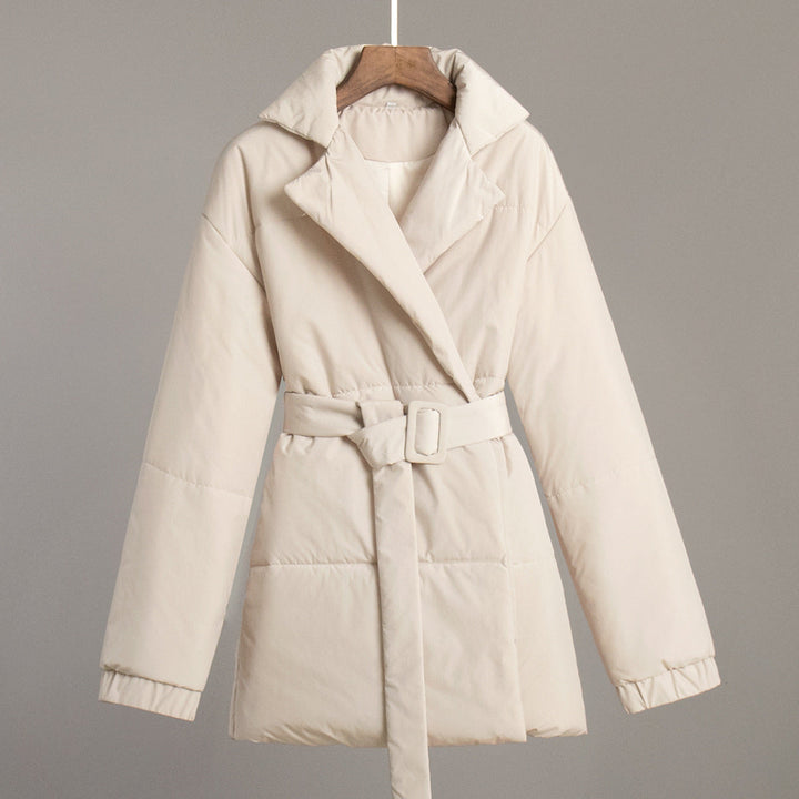 Drune | Stylischer Winter Baumwollmantel mit Gürtel