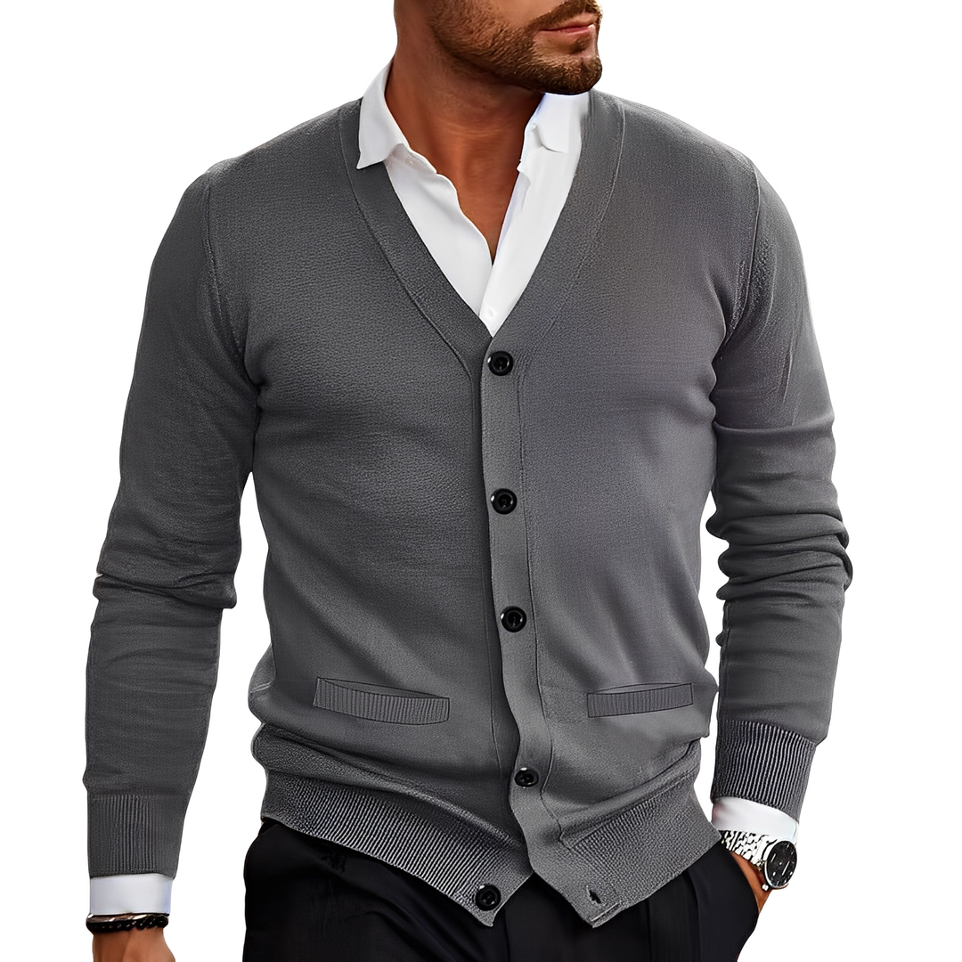Drune | Lässiger Baumwollcardigan mit Knöpfen für Herren