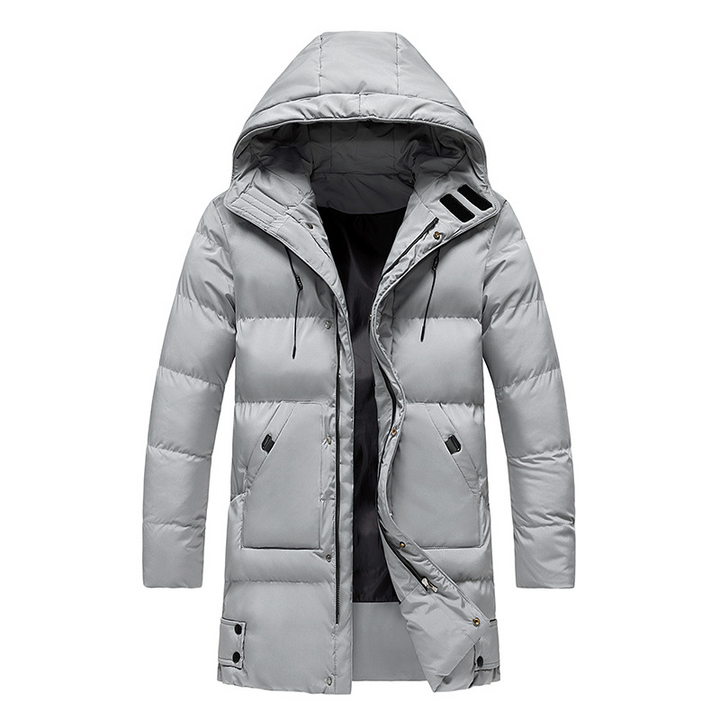 Drune | Herren Langer Wintermantel Mit Verstellbarer Kapuze Und Reißverschluss Design