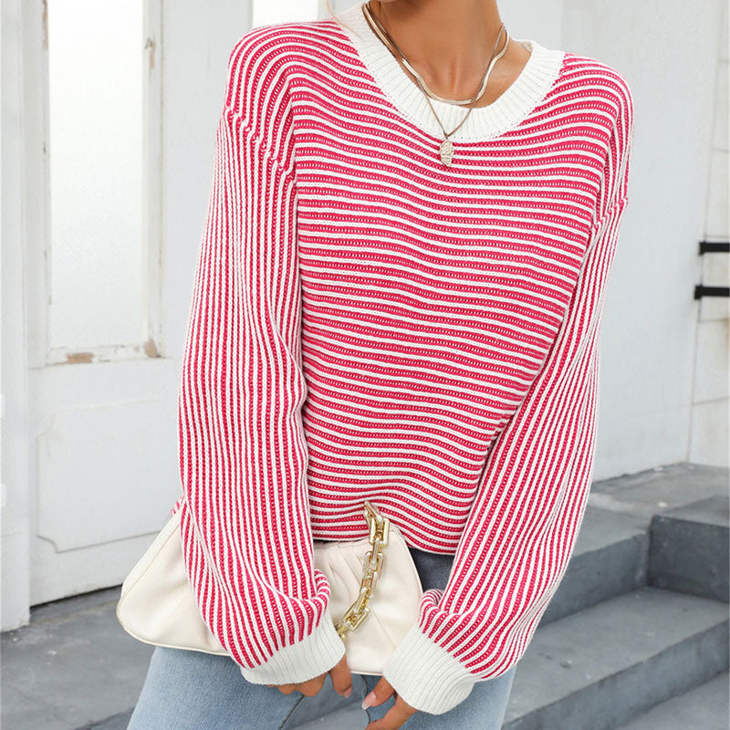 Drune | Gestreifter Strickpullover für Einen Modernen Look