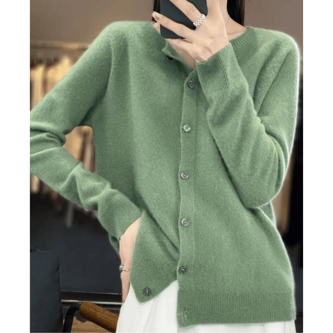 Drune | Damen Feinstrickjacke Mit Rundhalsausschnitt