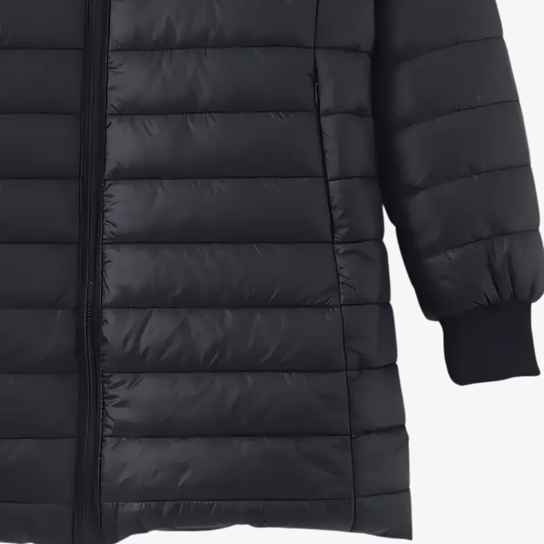 Drune | Damen Kapuzen-Puffermantel mit Sherpa-Futter