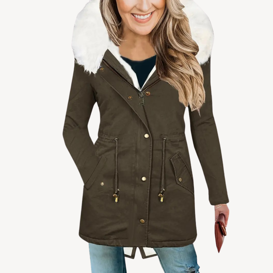 Drune | Damen Kunstpelz Kapuzen Parka Jacke