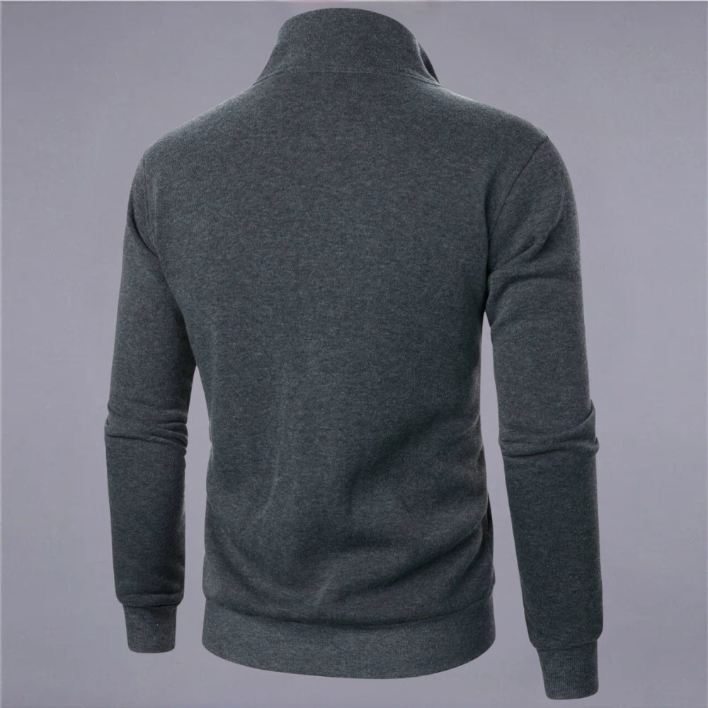 Drune | Klassisches Sweatshirt mit Reißverschluss Baumwollmischung Komfort und Stil