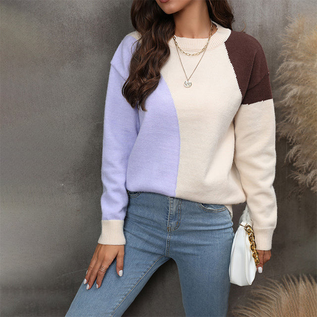 Drune | Farbblock Strickjacke Acryl Modern, Bequem