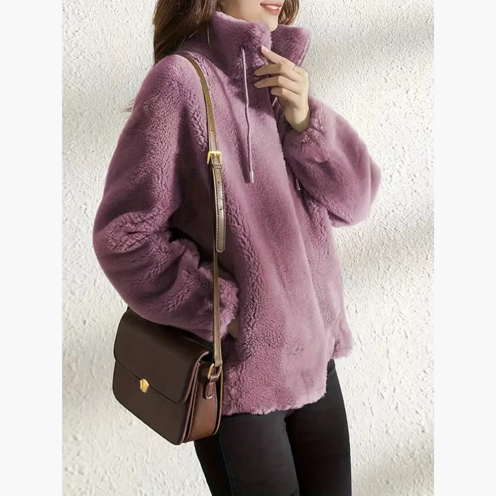 Drune | Damen Teddyjacke Warm Und Lässig Mit Reißverschluss
