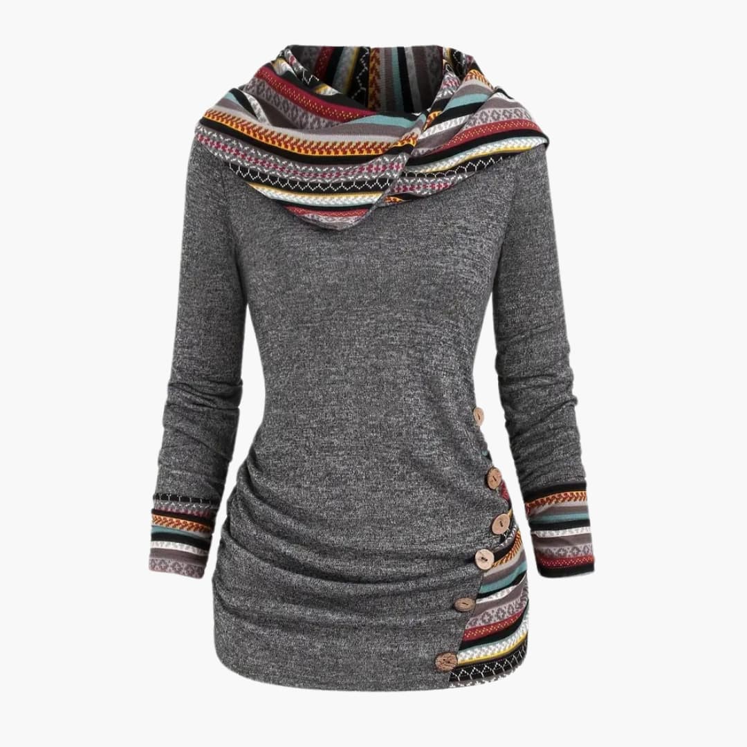 Drune | Stylischer Kapuzenpullover mit ethnischem Druck für Damen