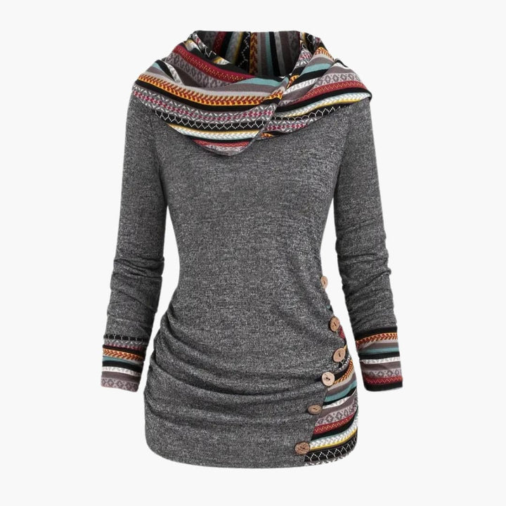 Drune | Stylischer Kapuzenpullover mit ethnischem Druck für Damen
