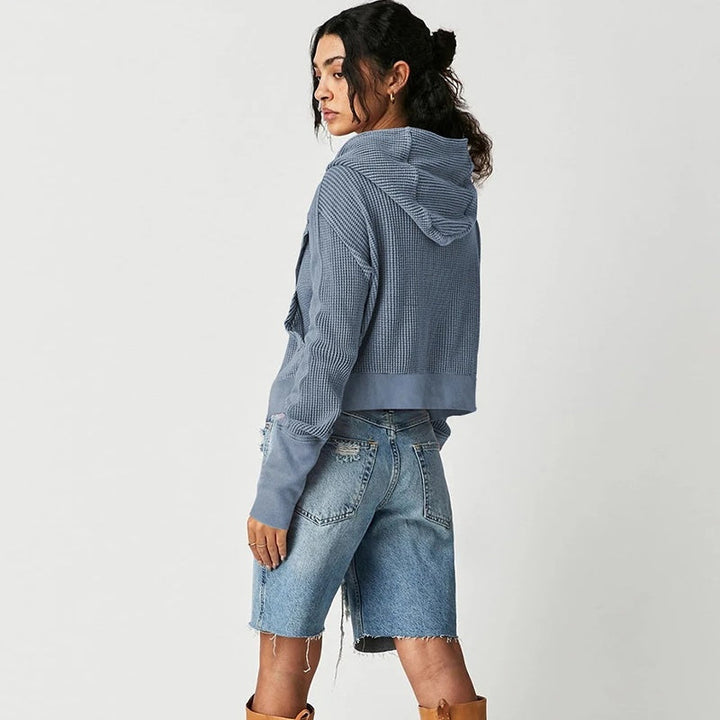 Drune | Lässiger Hoodie mit Strukturiertem Gewebe Weich und Bequem Perfekt Für Den Alltag