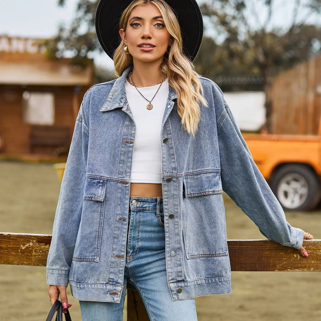 Drune | Klassisches Weinlese Denim Jacke für Damen
