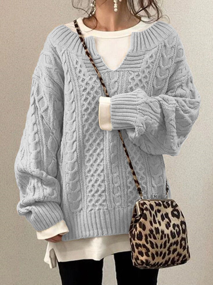 Drune Luxe Sweater | Bequemer warmer Oversized-Zopfpullover aus weichem Material