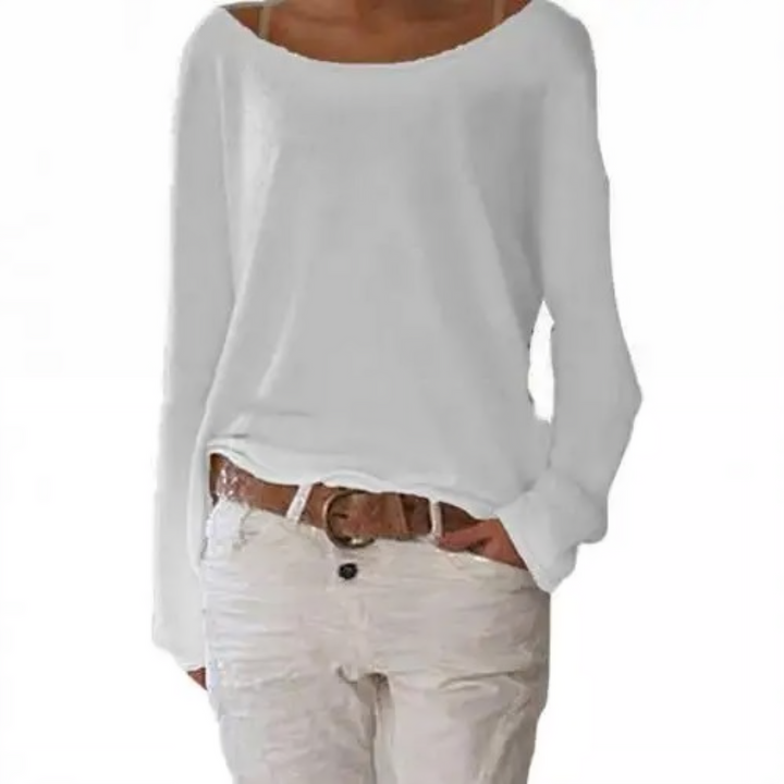 Drune | gelbes Sweatshirt mit Rundhalsausschnitt, schlicht und schmal