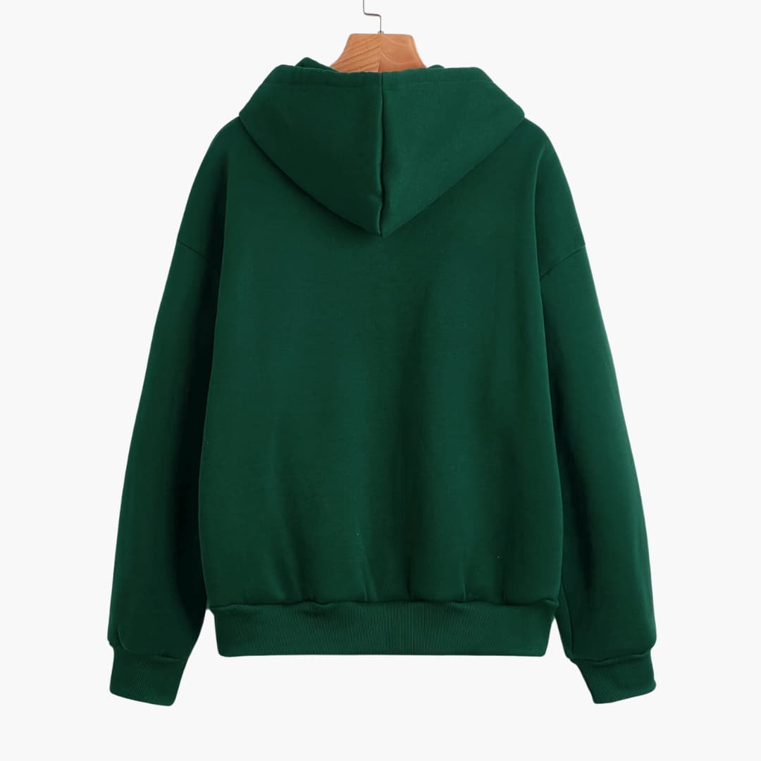 Drune | Einfarbiger Kapuzenpullover mit Reißverschluss für Damen