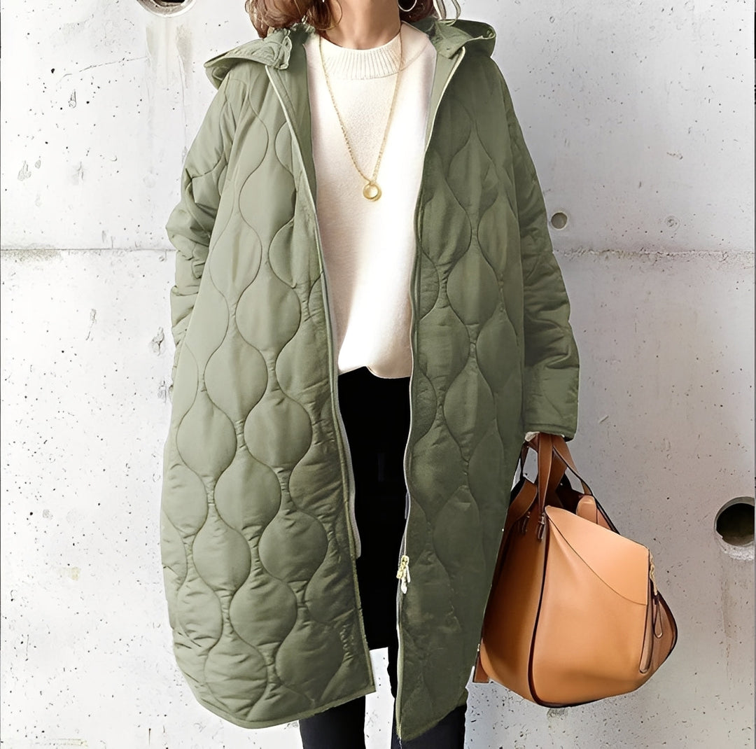 Drune | Lässiger Parka-Mantel mit Kapuze für Frauen
