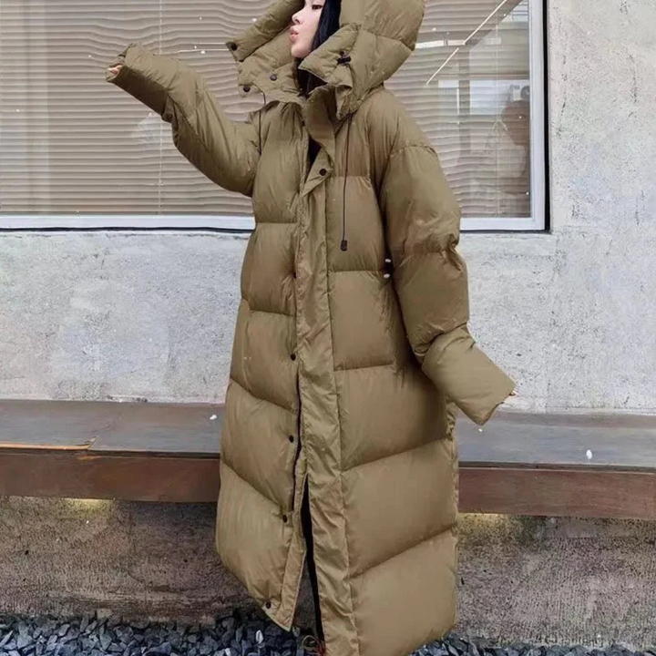 Drune | Lange Winter Puffer Daunen Jacke - Kapuze