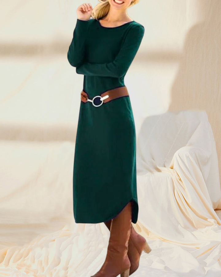 Drune | Einfarbiges Midi Kleid