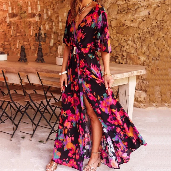 Drune | Stilvolles Wickel-Maxikleid für Jeden Anlass