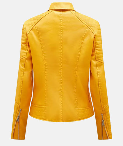 Drune | Damen Lederjacke ohne Kapuze - Stilvolle Bikerjacke