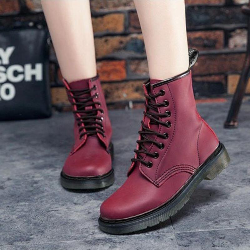 Drune | Kampfstiefel Leder Schnürung Knöchelhoch Robuste Gummisohle