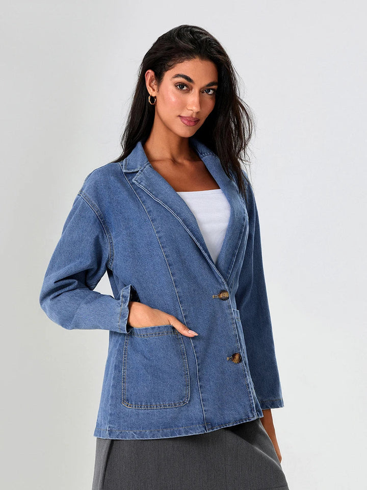 Drune | Denim Blazer mit klassischem Schnitt