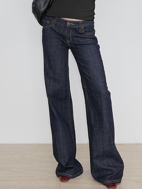 Drune | Weinlese Niedrige Taille Boyfriend Jeans