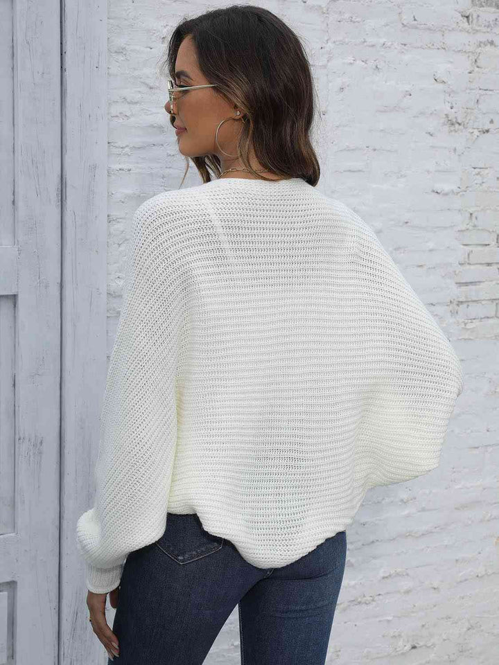Drune | Bat Sleeve Offene Front Kurze Strickjacke